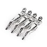 The Hair Shop Metallic Shark Clip | Enhanced Croc Crocodile Alligator Grip Clip (2nd Generation)| Sectioning Tool for Women | US Patented | Professional Salon Quality - Made In Korea (4 Pack) (Silver)