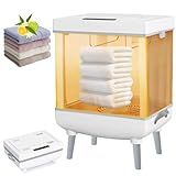 Towels Warmer for Bathroom, Foldable Hot Tub Large Towel Warmer Bucket with 2-in-1 Heating and Drying Functions, Fits Up to Two 40"X70" Oversized Towels, Blanket, Clothes and Robe for Single or Double