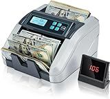 MUNBYN IMC51 Money Counter Machine Count Value, Add+Batch/Add+ Value Mode Bill Counter, UV/MG/IR/MT Detection, USD only Cash Counter,1100 Bills/min, Money Counting Machine with LCD Display (Gray)