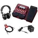 Zoom B1X Four Bass Multi-Effects Pedal (Expression Pedal) with Polsen HPC-A30 Monitor Headphones, 9V Power Adapter & 10ft Instrument Cable Bundle
