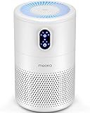 MOOKA Air Purifiers for Home Large Room up to 1076ft², H13 True HEPA Air Filter Cleaner, Odor Eliminator, Remove Smoke Dust Pollen Pet Dander, Night Light, B-D02L White