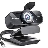 TRAUSI 1080P Full HD Webcam with Privacy Cover, Wide Angle Lens, Active Light Correction, Plug and Play USB Webcam for PC, Desktop,Laptop