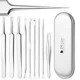 DUcare Blackhead Remover Tool Kit, Stainless Steel Pimple Popper Comedone Extractor, Professional Facial Extraction Tools for Zit Acne Whitehead Blemish Nose Pore Cleansing