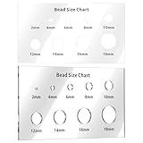 2 Pcs Bead Measuring Ruler Bead Sizer Chart Size Chart in Inches Acrylic Beads to Determine Beads Sizes Clear Measuring Tool for Gem Diamond Stones (2/4/6/8/10/12/14/16/18mm)