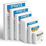 Gotideal Canvas for Painting, 14 Pcs Muti Pack Stretched Painting Canvas, Blank Paint Canvas for Acrylic, Oil, Art Supplies for Artists, Adults 4x4,4x6, 5x7, 8x10,9x12, 11x14 Set of 14