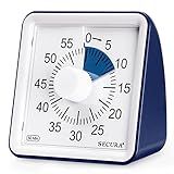 Secura 60-Minute Visual Timer, Classroom Timer, Countdown Timer for Kids and Adults, Time Management Tool for Teaching (Navy Blue & Navy Blue)