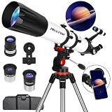 MEEZAA Telescope, Telescope for Adults High Powered Professional, 90mm Aperture 800mm Refractor Telescopes for Astronomy Beginners Stargazing Fully Multi-Coated with Tripod & Phone Adapter & Carry Bag