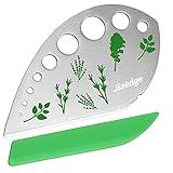 Herb Stripper, Jiaedge Green 9 holes Stainless Steel Kitchen Herbs Leaf Stripping Tool, Metal Herb Peeler for Kale, Collard Greens, Thyme, Basil, Rosemary Stripper