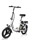 14" Folding E-Bike 22MPH, 30-Mile Range for Adults, Multi-Shock Absorption System, Compact Commuter Electric Bike for Urban Travel with LED Light