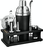 Excellent Grip Mixology Bartender Kit - Drink Mixer Set with All Essential Bar Accessories - Premium Bar Tool Set for The Ultimate Home Bar Experience, Housewarming Gifts New Home (Black)