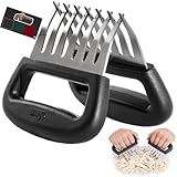 GORILLA GRIP BPA-Free Chicken Shredder Meat Claws, Sharp Stainless Steel Food Shredding Fork, Comfortable Handle, Easily Shred Pulled Pork, Taco Meats, Kitchen Smoker BBQ Tool, Dishwasher Safe, Black