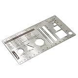 UPTTHOW Culinary Ruler Stainless Streel Mini Cutting Reference Template Cooking Measurement for Food Essential Kitchen Tool with Weight Temperature Baking Conversion Chart for Beginner and Chef (5*3")