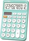CATIGA 12 Digit Desktop Calculator Basic Desk Calculator with Large LCD Display, Big Buttons, 4 Function, Solar and Battery Dual Power, for Office, School, Home, SD-1292 Fresh Blue