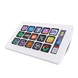 Basicolor Macro Pad,Stream Controller Deck with 15 Customizable Macro Keys Compatible with OBS/PowerPoint/Excel/YouTube/Word/Photoshop/Adobe Premiere Pro Windows 10/Mac14.0 (293SV3) White