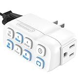 Fosmon Countdown Plug-in Timer Dual Outlet, Indoor Light Timer for Electrical Outlets, 15-30 Min, 1-2-4-8 Hour Settings, for Fan, Appliance, Lamp, Grounded, 3-Prong, 15A/1875W, ½ HP, ETL Listed