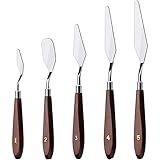 Cake Cream Spatula 5 Pieces/Set Stainless Steel Frosting Baking Pastry Tool Mixing Set Cake Icing Oil Painting Decorating Cream Toner Tool