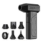 Compressed Air Duster,130000RPM Super Power Cordless Air Duster,Rechargeable Brushless Blower,3 Gear Adjustable Mini Blower with LED Light,Dust Remover for Computer/House/Outdoor/Car