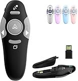 QUI Presentation Clicker Wireless Presenter Remote Clicker for PowerPoint Presentation Remote, PowerPoint Slide Advancer for Mac/Windows/Linux, Google Slide/PPT/Keynote, USB, Black