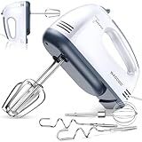 WADODO 200W Electric Hand Mixer, 7-Speeds Small Handheld Mixer with 304 Stainless Steel Beaters, Dough Hooks & Whisk Attachment, Portable Food Kitchen Mixer for Baking Cake Cookies Cream