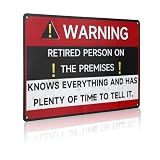 Funny Retirement Gifts for Men & Women - 12x8 Inch Metal Retirement Sign Plaque, Wall Decor for Home, Office, Garage, Garden or Party Decorations, Retired Gifts for Men