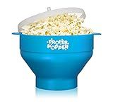 The Original Proper Popper Microwave Popcorn Popper, Silicone Popcorn Maker, Collapsible Bowl BPA Free & Dishwasher Safe - (Turquoise)