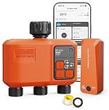 Smart WiFi Sprinkler Timer 3 Zone,WiFi Water Timer for Garden Hose with 984 FT Range,APP & Remote Control,Alexa & Google Voice Compatible,Rain Delay, Manual Mode Sprinkler System