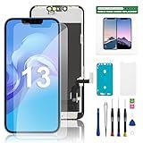 hoysg for iPhone 13 Screen Replacement HD 6.1" LCD Display and 3D Touch Digitizer Assembly with Repair Tools, Waterproof Tape, Screen Protector, and True Tone for A2633 A2482 A2631 A2634 A2635