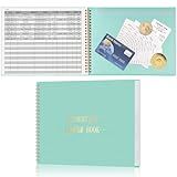 HAUTOCO Accounting Ledger Book for Small Business Bookkeeping Home Budget Tracking with 2 Storage Pouch, Accounting Log Journal Personal Money Ledger Expense Tracking Notebook 10.1 x 7.8'', Blue