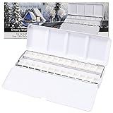 MYARTOOL Empty Watercolor Palette, Colorful Empty Watercolor Tin Palette Paint Case with 24 PCS Empty Half Pans for DIY Travel Watercolor Palette, Acrylic and Oil Painting