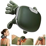 Anzzat Neck Massager with Heat，Cordless Portable 4D Kneading Neck and Shoulder Massager with Bionic Fingers Back Massager for Comfort, Relax Muscle Tension (Green)