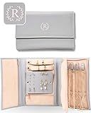 COSMIYA Personalized Initial Travel Jewelry Case - Monogram Custom Gifts For Women, Bridesmaid Proposal Gifts, Travel Jewelry Organizer, Customized Travel Jewelry Box, Birthday Gifts For Mom