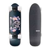 HORIZON BLUE Dinghy Classic Cruiser Skateboard Complete - 28.5" Lightweight Commuter/Soft 63mm Wheels & Maple Deck(Moth)