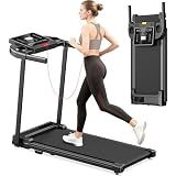 Treadmills for Home Walking Pad Machine- Foldable Treadmill with Handle Bar for Running Jogging Gym Compact Portable Small Caminadora Electrica Folding Quiet Tred Mills Belt with LED Dispay Pcrignbm
