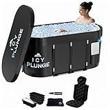 IcyPlunge Cold Plunge Tub - 140+ Gallon Ice Plunge for Athletes & Adults, Recovery & Inflammation Relief, Ice Bath Tub with Water & Filter Treatments, XXL Oval Size