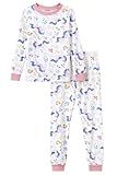 PATPAT Toddler Kids Pajama Sets with Bamboo Viscose - 2 Pieces Soft Snug Fit Pjs for Boys and Girls,All-Season Comfort Sleepwear, White Unicorn Dream, Size 5T
