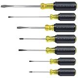 Klein Tools 85076 Screwdriver Set, Made in USA, Slotted and Phillips Screwdrivers with Non-Slip Cushion-Grip Handles and Tip-Ident, 7-Piece