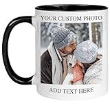 Custom Mug - Personalized Coffee Mug with Photo Text Logo | Taza Personalizada 11oz Both Sides Print | Custom Gifts for Men Women | Customized Picture Cup Dishwasher Safe