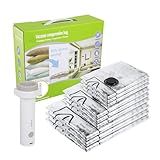 Fohil 9 Pack Vacuum Seal Bags with Electric Pump, Compression Packing Bag for Suitcase Luggage, Vacuum Seal Bag for Clothing Space Saver Bags for Clothes, Blanket, Duvets, Pillows
