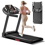 CURSOR FITNESS Home Folding Treadmill with Pulse Sensor, 2.5 HP Quiet Brushless, 7.5 MPH, 265 LBS Capacity