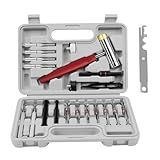 BESTNULE Roll Pin Punch Set, Punch Tools, Made of Solid Material Including Steel Punch and Hammer, Ideal for Machinery Maintenance with Organizer Storage Container (Without Bench Block)