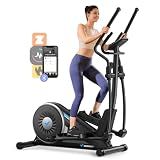 MERACH Elliptical Exercise Machine for Home Use, Elliptical Machine with Hyper-Quiet Magnetic Drive System, 16-Level Resistance Adjustment, 15.5IN Stride, 351LBS Loading Capacity, MERACH App