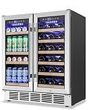 MZAVP 30 Inch Wine and Beverage Refrigerator, Dual Zone Wine Fridge with Quiet & Upgraded Cooling System, Large Capacity Beverage Cooler, Built-In or Freestanding, Holds 30 Bottles and 110 Cans
