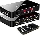 HDMI Switch 4X1, 4K Ultra HD HDMI Switcher 4 in 1 Out Support HDMI 2.0 HDCP 2.2,4K@60Hz, 3D,1080P, 4Kx2k@60Hz (IR Remote Control)