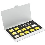 Aluminum SIM Card Case,Universal Waterproof Slim Mini SIM Card Slots Storage Case, Fit for 12 Nano SIM Card &1 Cell Phone Eject Pin Slots (Silver)