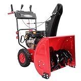 PowerSmart Self-Propelled 2-Stage Gas Snow Blower 24-inch 212cc Engine with Electric Start, Reinforced Steel Housing