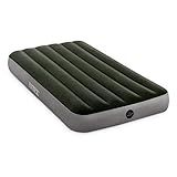 Intex 64777E Dura-Beam Standard Prestige Air Mattress: Fiber-Tech - Twin Size - Hand-Held Battery Pump - 10in Bed Height - 300lb Weight Capacity