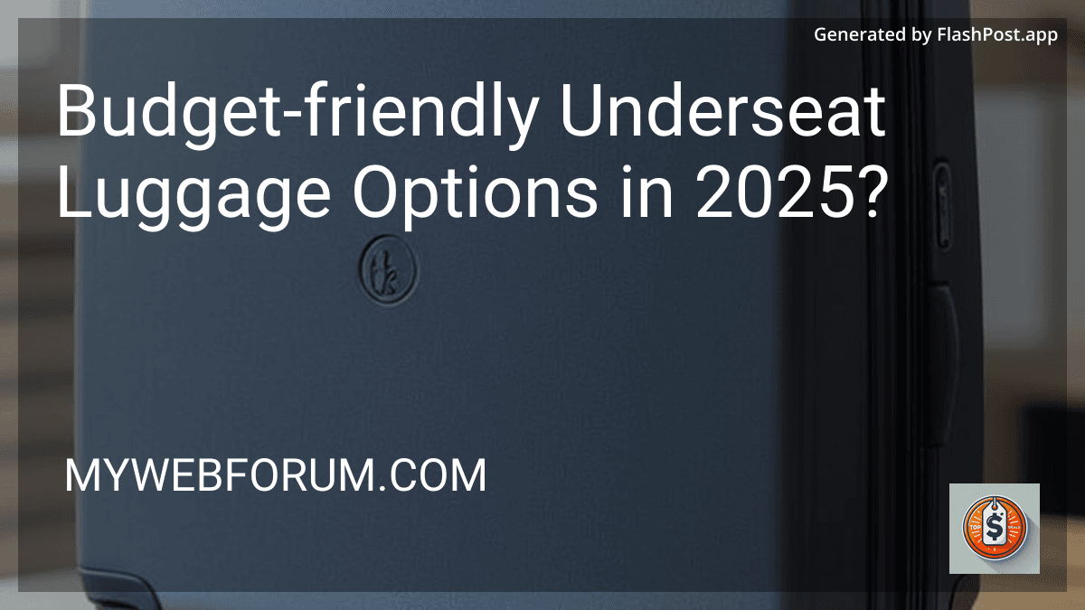 Budget-friendly Underseat Luggage Options in 2025? image