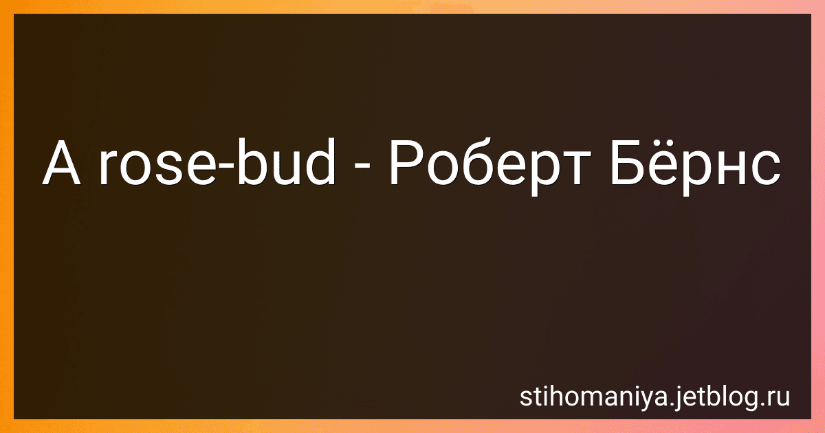 A rose-bud - Роберт Бёрнс preview