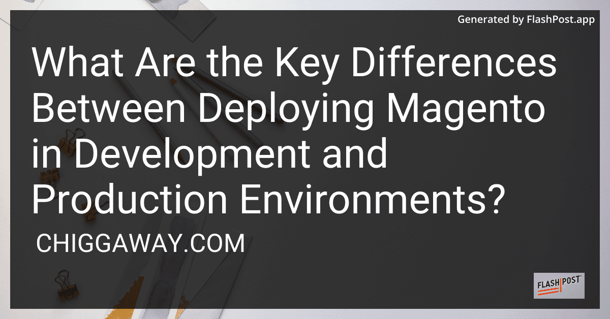 What Are the Key Differences Between Deploying Magento in Development and Production Environments? preview