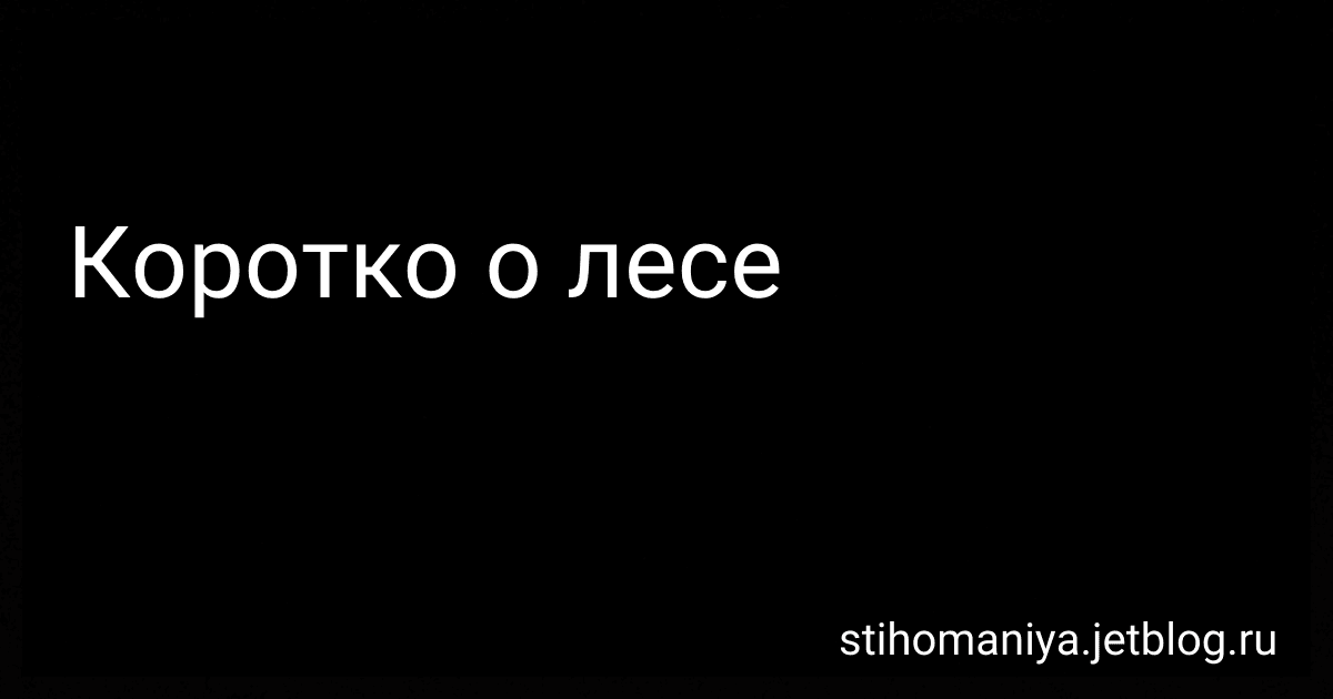 Коротко о лесе preview
